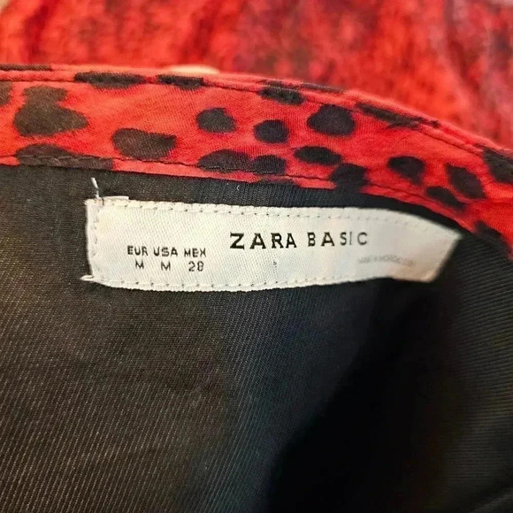 ♥ZARA Silk Red leopard strapless dress - Picture 10 of 14
